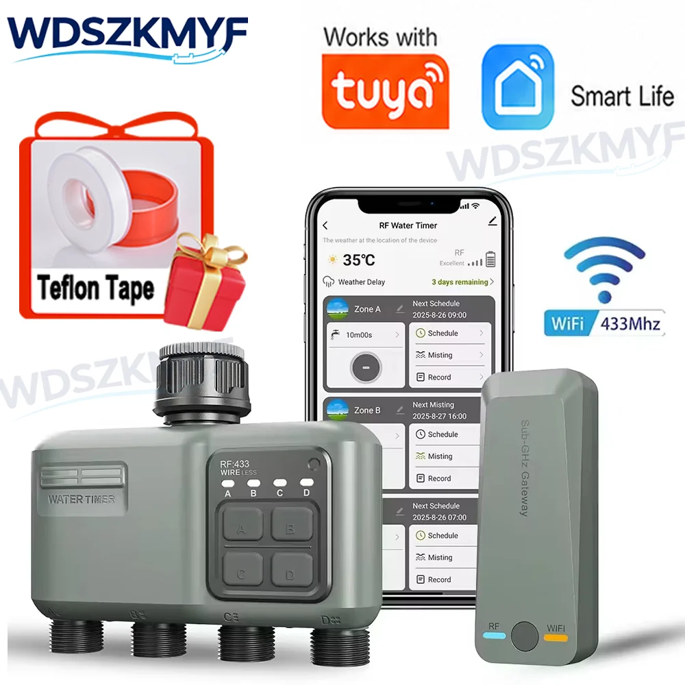 Smart Garden Valve - Temporizador de Riego Inteligente WiFi RF433