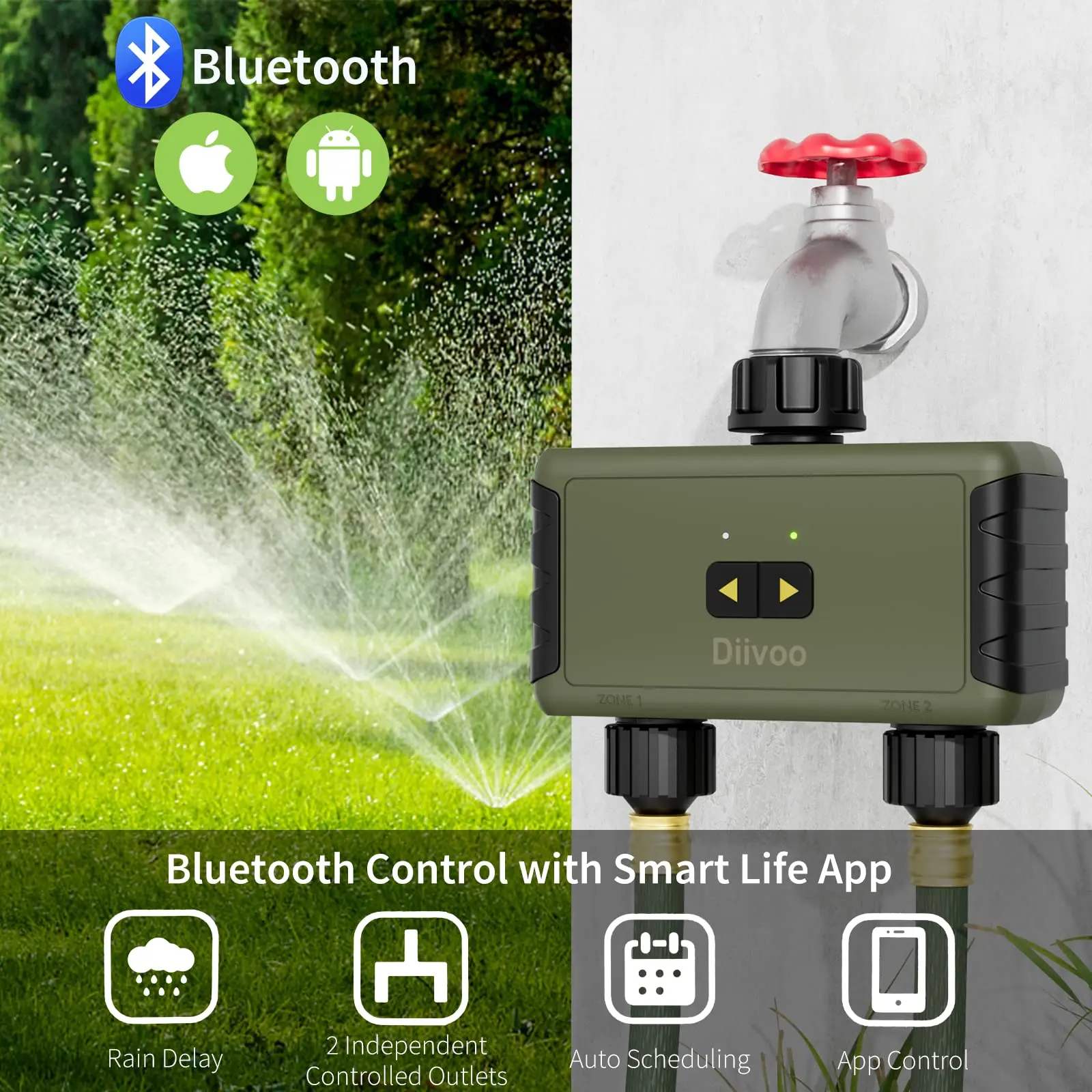 Temporizador de Riego Diivoo c - Smart Garden Valve reseña y precio
